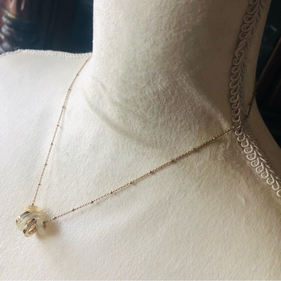 Anne Klein gold and iridescent disc necklace - Picture 4 of 11